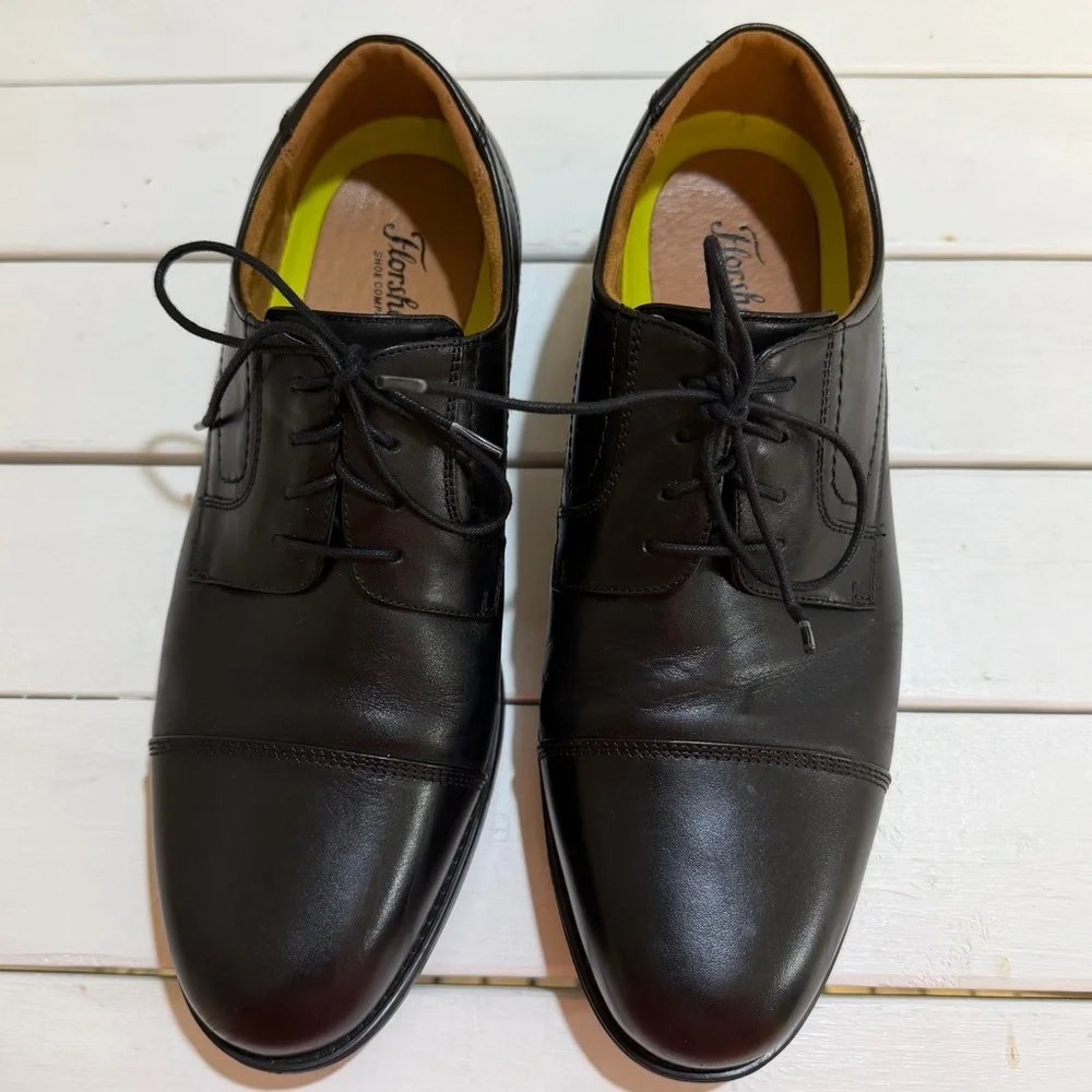Florsheim Men’s Midtown Cap Toe Black Oxford Ortholite Insole Size 11 (5E) - Picture 2 of 10